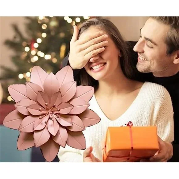 5 Dusty Light Pink Floral Metal Wall Art Decor(11.5x2 inch，1pc) - Picture 4 of 6